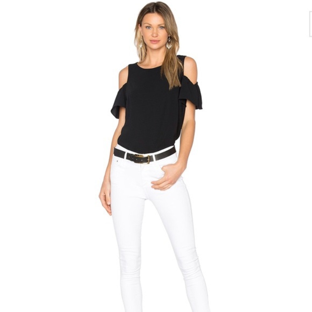 Black cold shoulder top